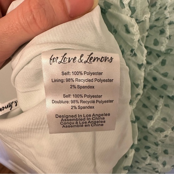 NWT For Love and Lemons Drea Mini Dress Sz Medium Green Party Formal Spring - Picture 11 of 14